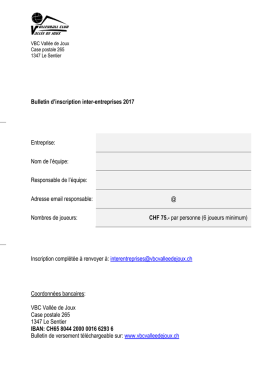 Bulletin d`inscription inter-entreprises 2017 Entreprise: Nom de l