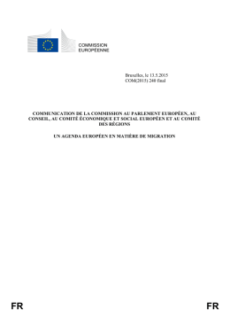 Agenda européen en matière de migration - EUR-Lex