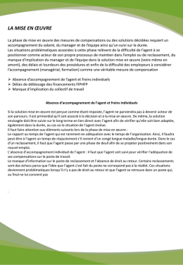 Absence d`accompagnement de l`agent et freins individuels