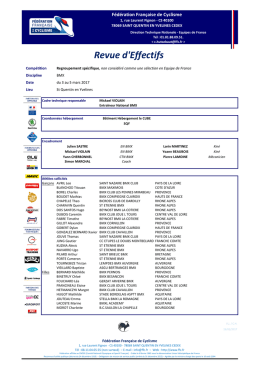 la liste des athletes convoques