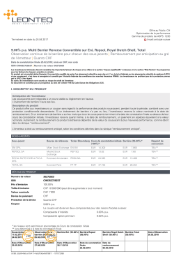 9.00% pa Multi Barrier Reverse Convertible sur Eni