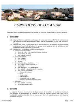 conditions de location - location port leucate