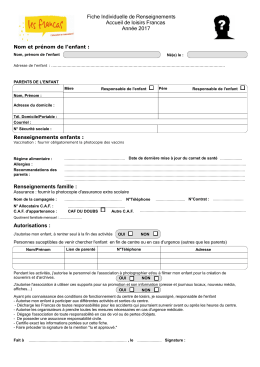 (5*-. )* .1-3-23 $2`0(`3 #007* ! " Renseignements