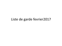 Liste de garde Mai 2015