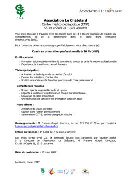 Coach en orientation professionnelle - 2. 2017