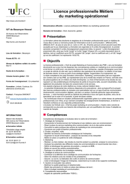 Licence professionnelle Métiers du marketing opérationnel