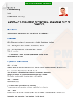 assistant conducteur de travaux / assistant chef de chantier