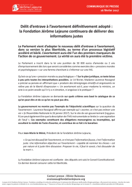 Fondation Jérôme Lejeune