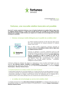 Fortuneo, une nouvelle relation bancaire est possible