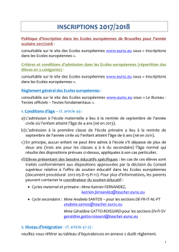 Inscriptions 2017-2018