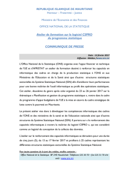 Atelier de formation sur le logiciel CSPRO