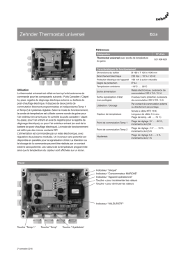Zehnder Thermostat universel