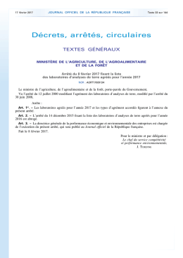 liste des laboratoires b&eacute;n&eacute;ficiant d`un agr&eacute;ment pour faire des