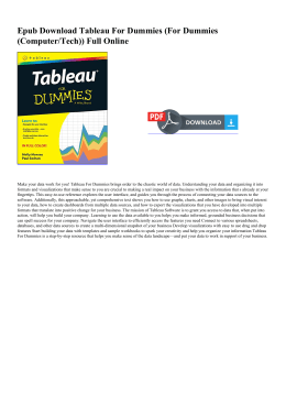 Epub Tableau For Dummies (For Dummies (Computer