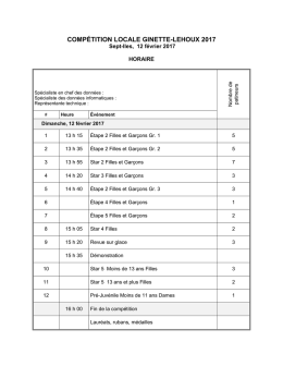 Horaire - CPA Sept-Iles