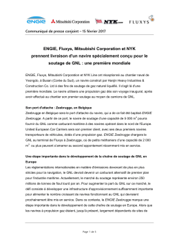 ENGIE, Fluxys, Mitsubishi Corporation et NYK prennent livraison d