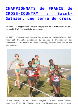 Saint-Galmier, une terre de cross