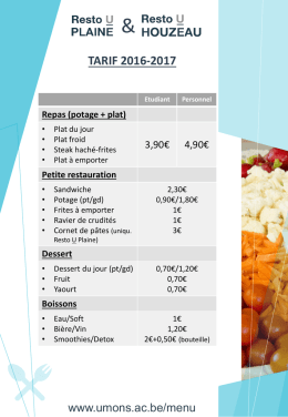 tarif - UMons