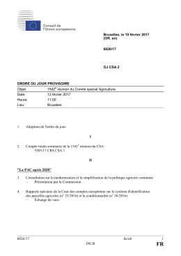 6026/17 ile/ab 1 DG B 1. Adoption de l`ordre du jour I 2. Compte
