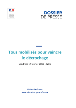 Tous mobilisés pour vaincre le décrochage