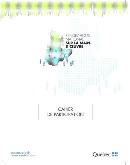 Cahier du participant - Ministère du Travail, de l`Emploi et de la