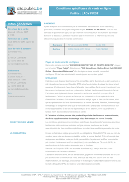 Conditions sp&eacute;cifiques