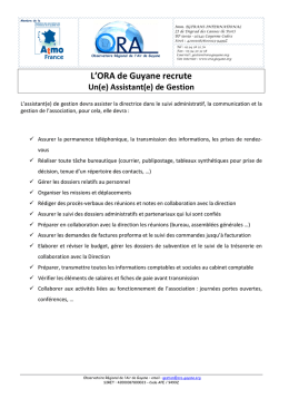 L`ORA de Guyane recrute