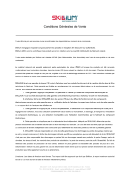 Conditions G&eacute;n&eacute;rales de Vente
