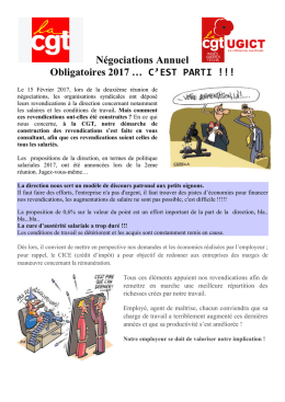 Négociations Annuel Obligatoires 2017 … C`EST PARTI !!!