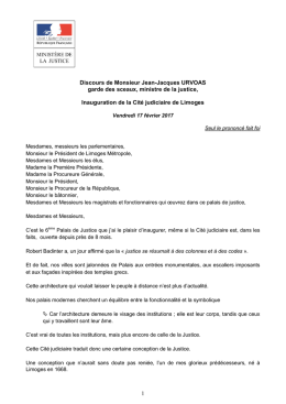 Lire le discours - Ministère de la Justice – Presse