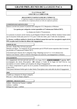 R&egrave;glement - Ligue Golf PACA