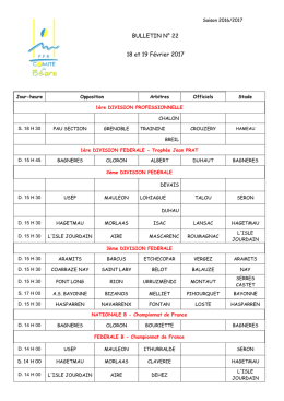 BULLETIN N° 22 18 et 19 Février 2017