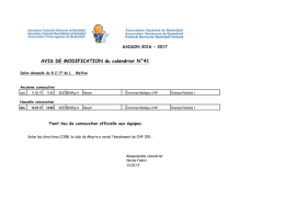 AVIS DE MODIFICATION du calendrier N°41