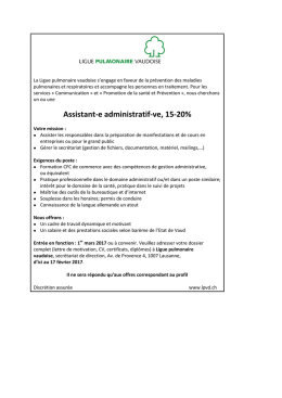 Assistant-e administratif-ve, 15-20%
