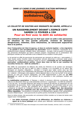 Pour en finir avec le délit de solidarité