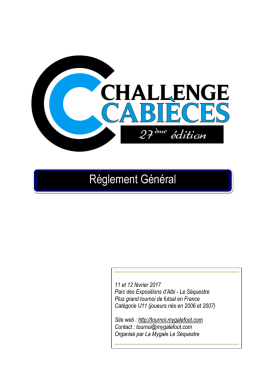 Règlement Général - Challenge Cabièces 2017