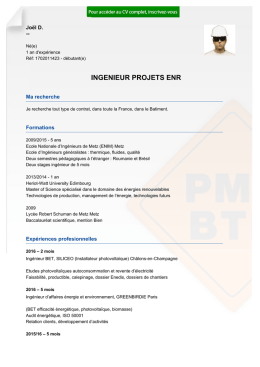 Recrutement CV INGENIEUR PROJETS ENR - réf