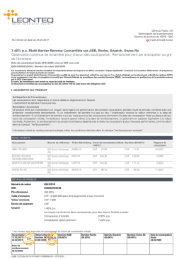 7.40% pa Multi Barrier Reverse Convertible sur ABB