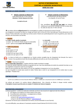 Tarifs et informations - Site de la Chaussée Saint