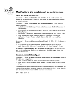 Modifications à la circulation et au stationnement