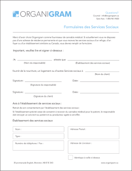 Formulaires des Services Sociaux