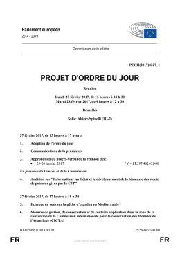 FR FR PROJET D`ORDRE DU JOUR