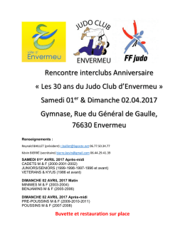 Rencontre interclubs Anniversaire « Les 30 ans du Judo Club d