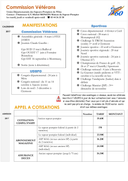 Agenda - Union Départementale des Sapeurs