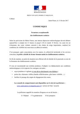 COMMUNIQUE - Portail de l`Etat &agrave; Saint