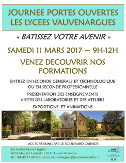 journee portes ouvertes les lycees vauvenargues