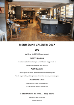 Notre Menu Saint Valentin 2017 à 39