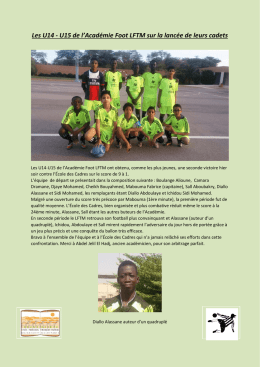 Les U14 - U15 de l`Acad&eacute;mie Foot LFTM sur la lanc&eacute;e de leurs cadets