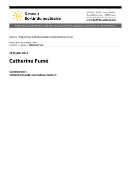 Catherine Fumé - Réseau Sortir du nucléaire