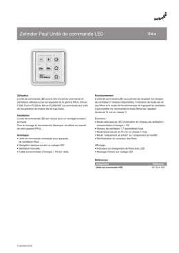 Zehnder Paul Unit&eacute; de commande LED